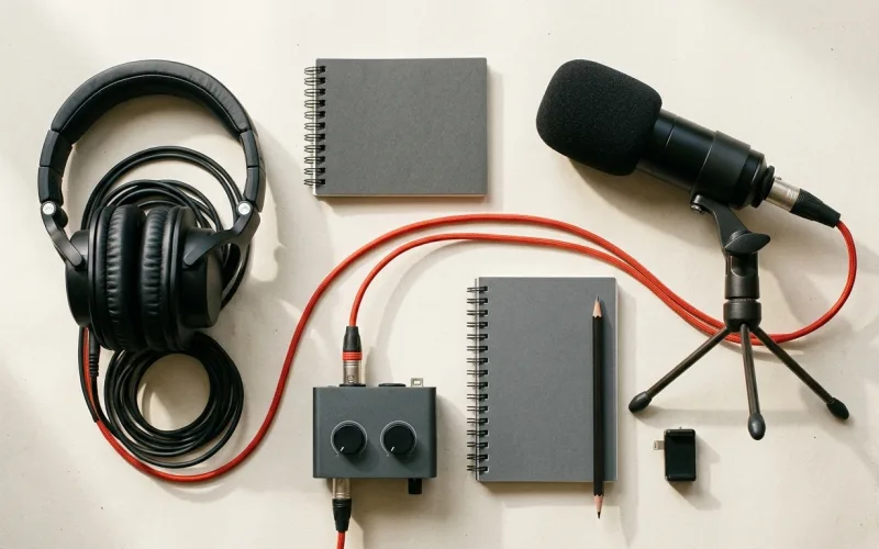 Micro et matÃ©riel de streaming sur un bureau